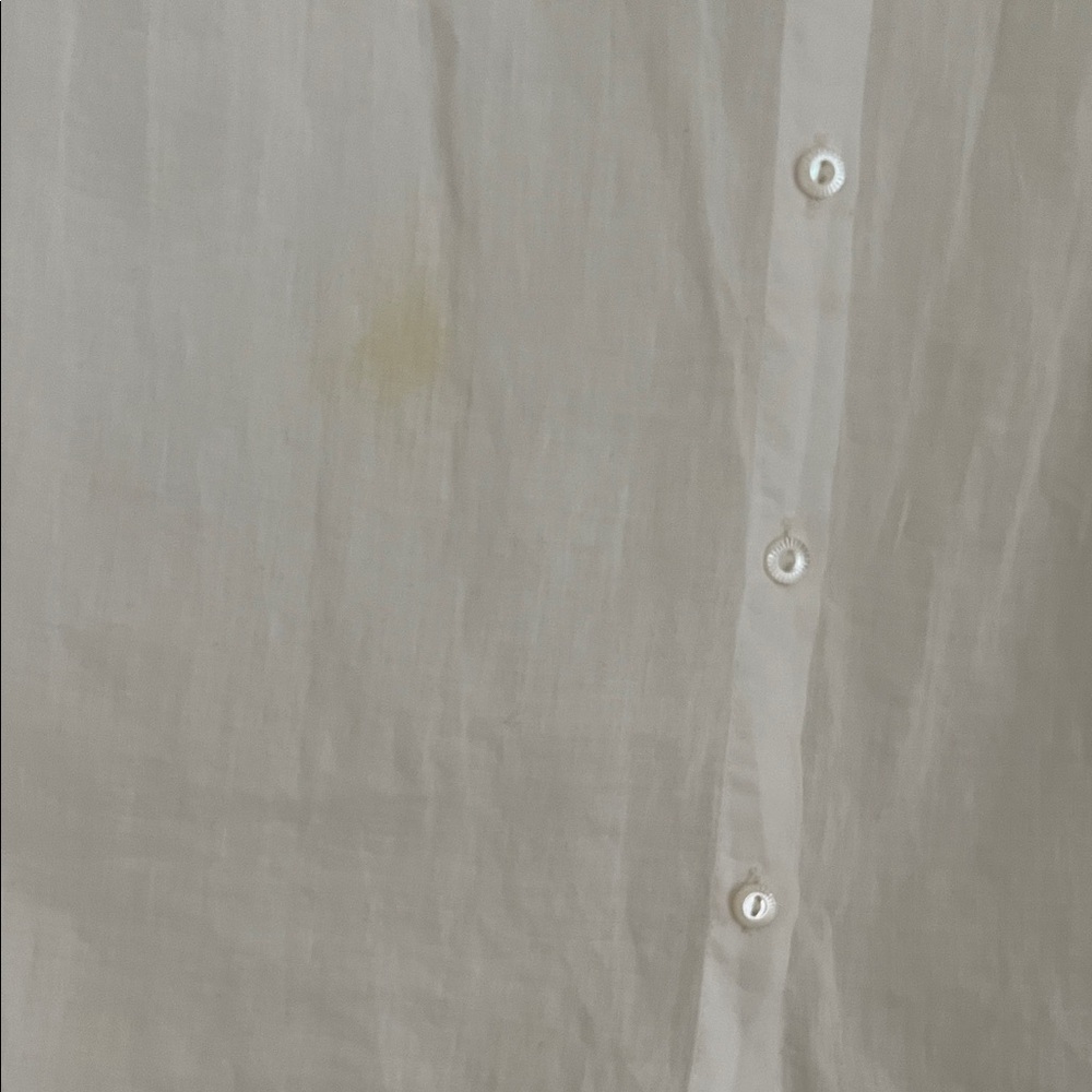 Doen Sheer White Blouse with Ruffled Collar - Picture 6 of 9